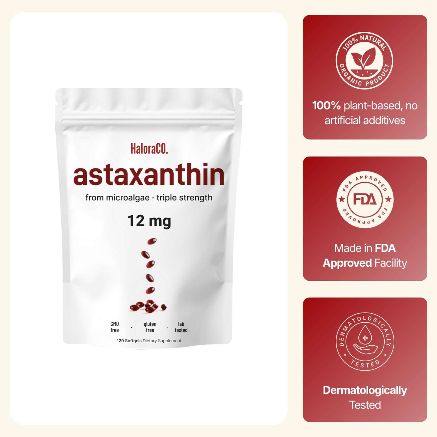 12mg Pure Astaxanthin