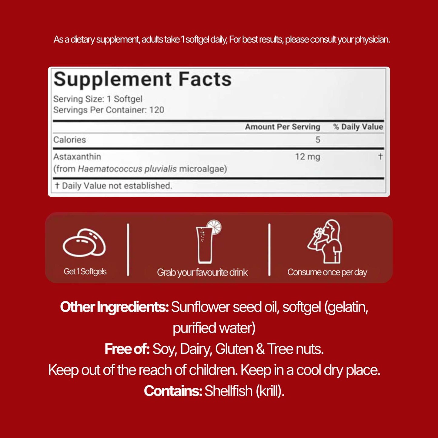 12mg Pure Astaxanthin